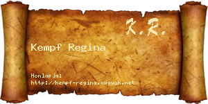Kempf Regina névjegykártya